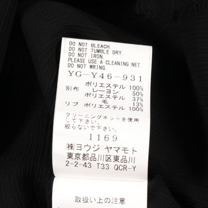 ワイズ 楊柳ジョーゼット クレープ ギャザー ケープ ブルゾン ブラック系 アウター Y'S