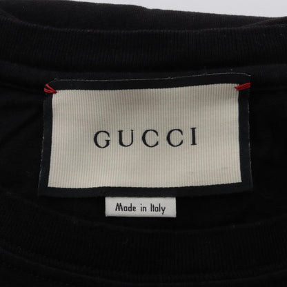 グッチ ロゴ ウォッシュド ダメージ加工 半袖Tシャツ ブラック系 トップス GUCCI
