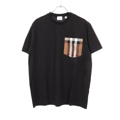 バーバリー チェック ポケット付き 半袖Tシャツ ブラック系 トップス BURBERRY