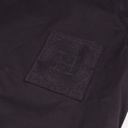 エルメス モザイク刺繍パッチポケット 半袖Tシャツ ブラック系 トップス HERMES