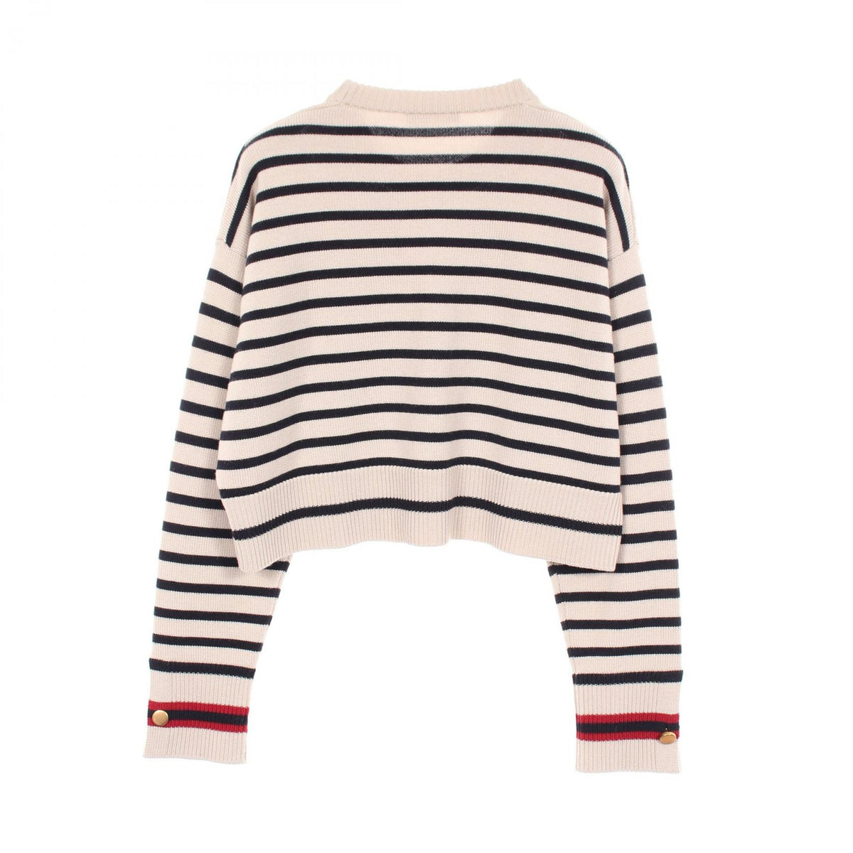 マックスマーラ ボーダー クロップド ニット ベージュ系 ブラック系 トップス MAX MARA