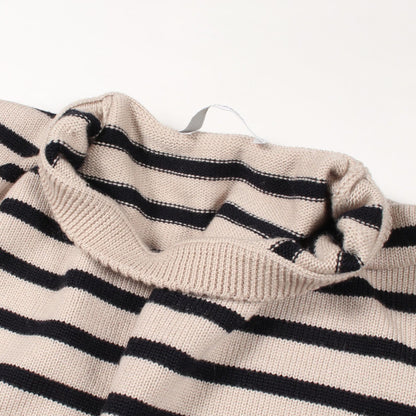 マックスマーラ ボーダー クロップド ニット ベージュ系 ブラック系 トップス MAX MARA