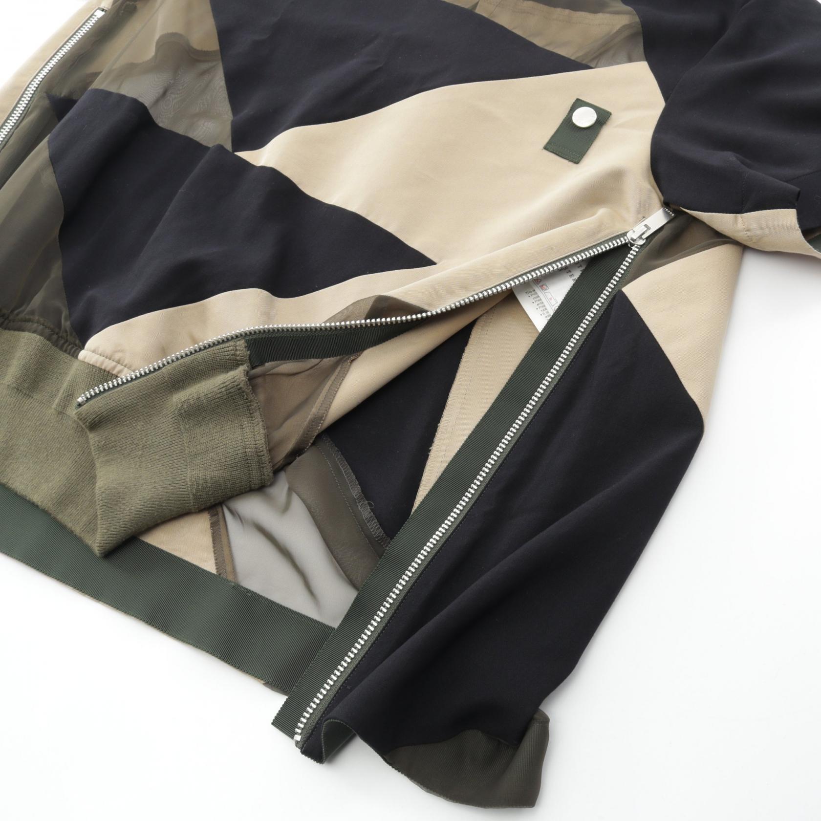 サカイ sacai × Hank Willis Thomas Solid Mix Pullover 切替え ジップ