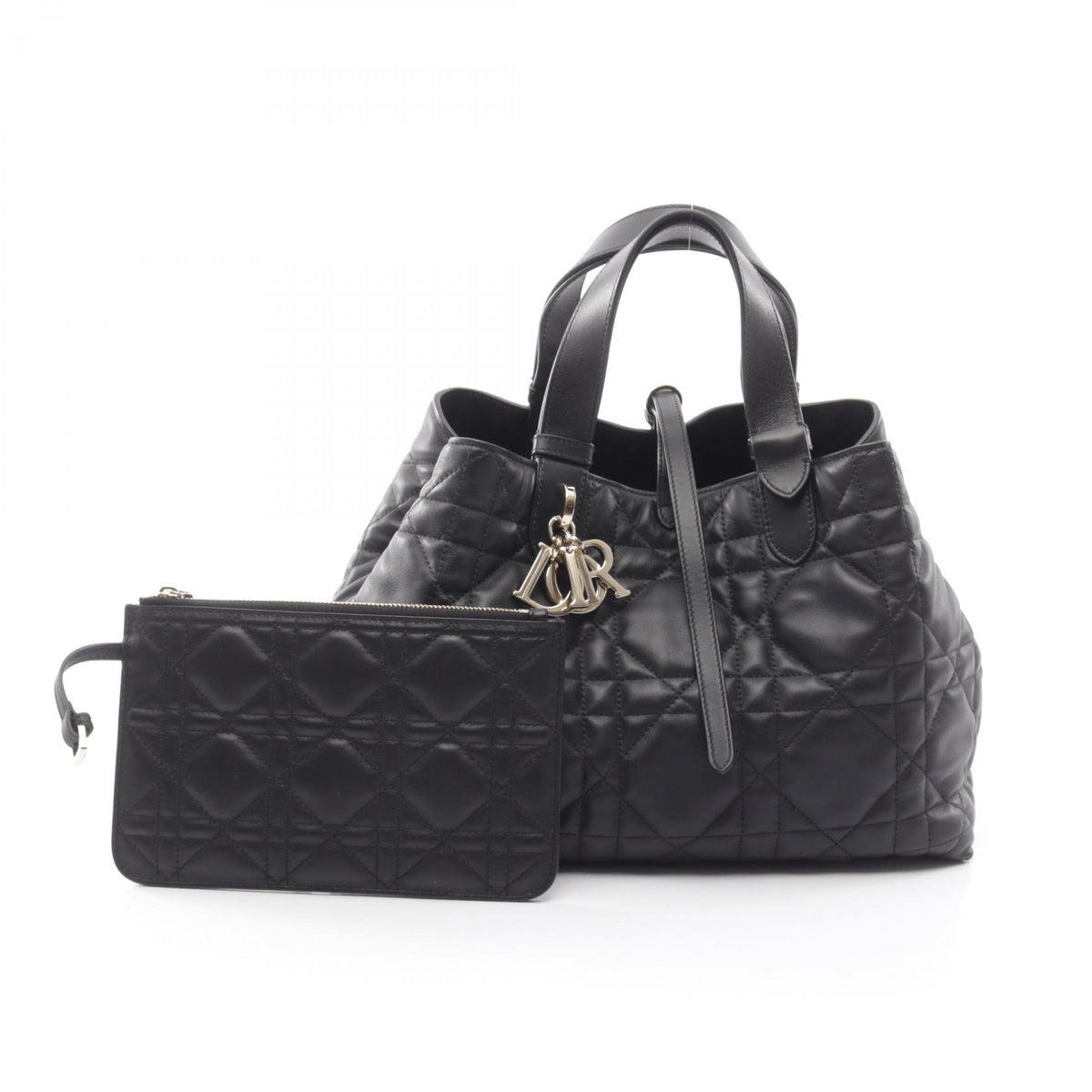 ディオール Toujours トゥージュール ミディアム マクロカナージュ ハンドバッグ ブラック系 バッグ DIOR