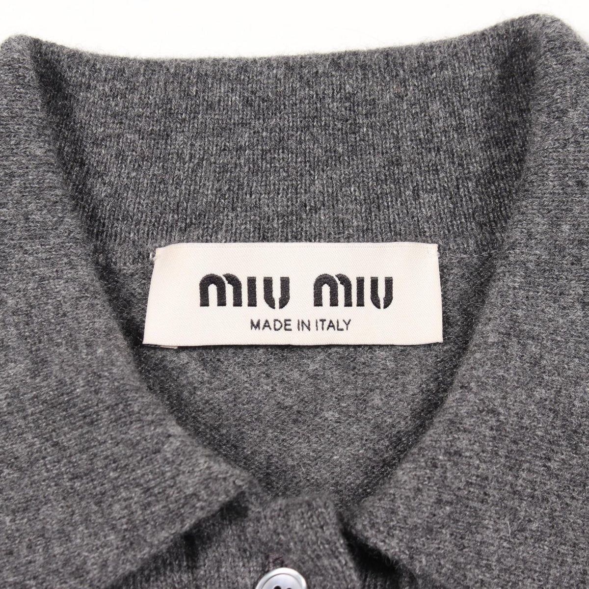 ミュウ ミュウ 半袖 ニット ポロシャツ グレー系 トップス MIU MIU
