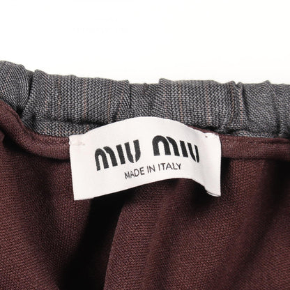 ミュウ ミュウ ドローストリング チェック ミニ スカート グレー系 ボトムス MIU MIU