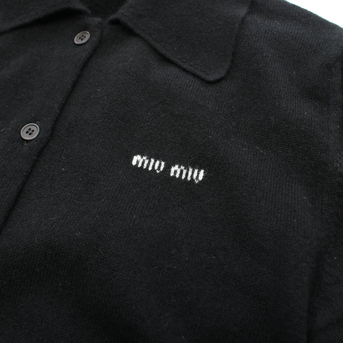 ミュウ ミュウ ロゴ カーディガン ブラック系 トップス MIU MIU