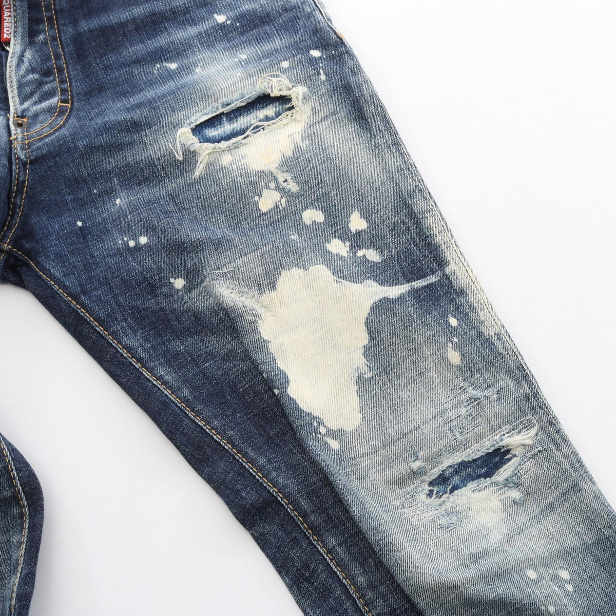 ディースクエアード SKATER ダメージ ペイント加工 デニムパンツ ネイビー系 ボトムス DSQUARED2