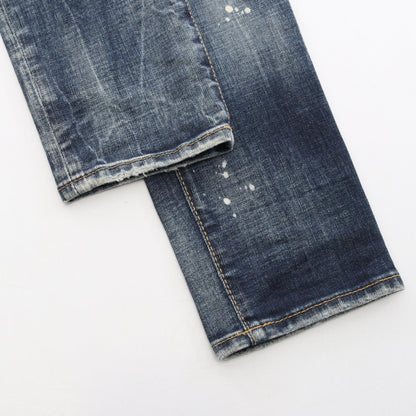ディースクエアード SKATER ダメージ ペイント加工 デニムパンツ ネイビー系 ボトムス DSQUARED2