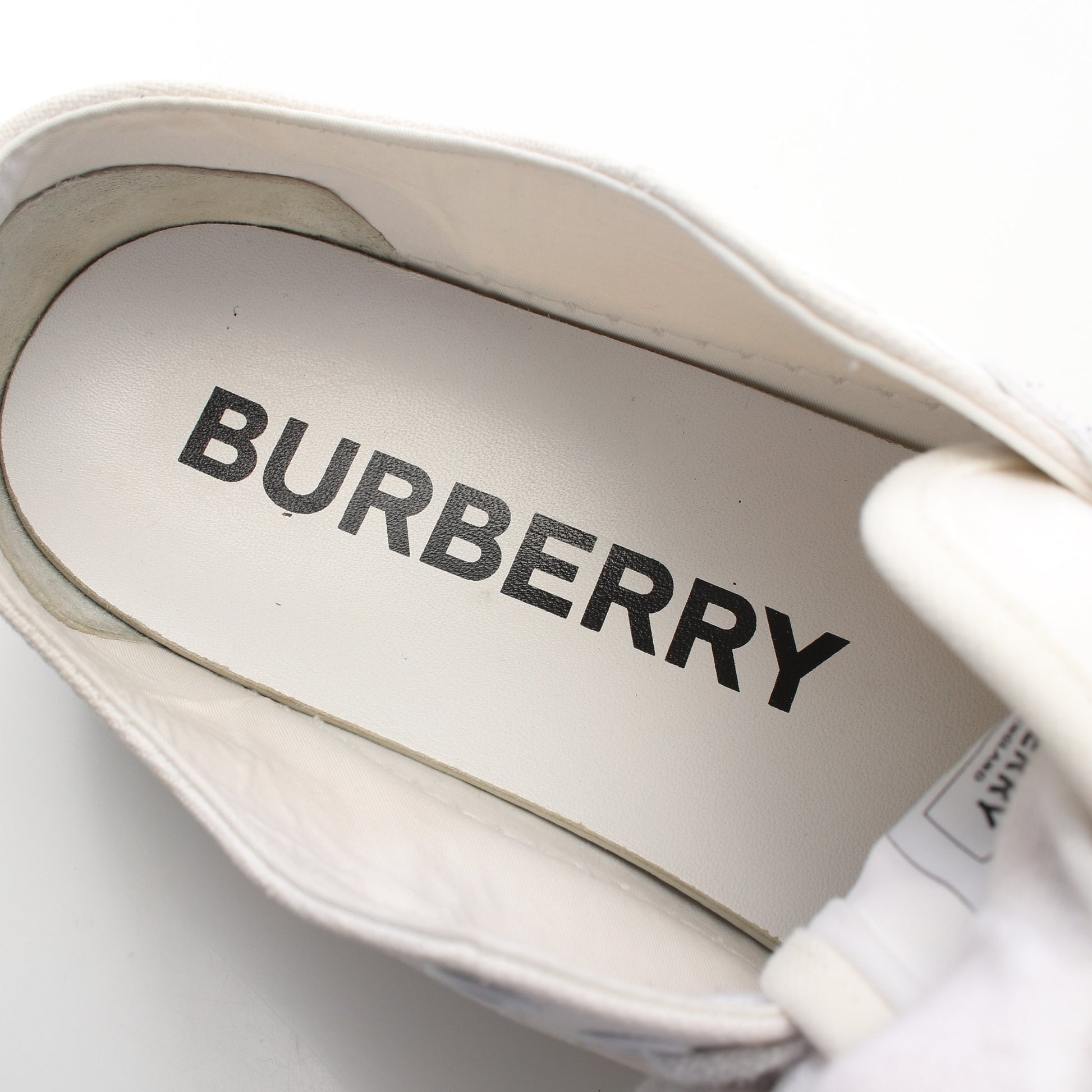 Logo Detail Cotton Sneakers ロゴディテール コットン スニーカー キャンバス ホワイト バーバリー シューズ BURBERRY