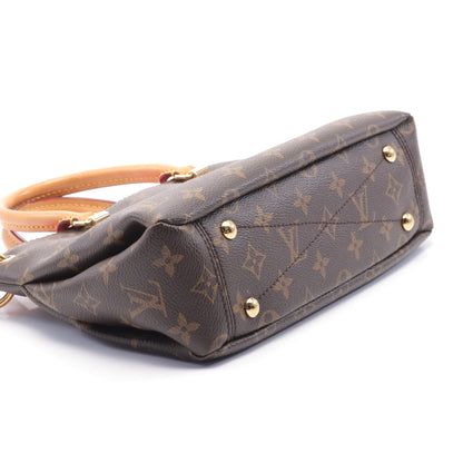 パラスBB モノグラム スリーズ ハンドバッグ PVC レザー ブラウン レッド 2WAY ルイヴィトン バッグ LOUIS VUITTON