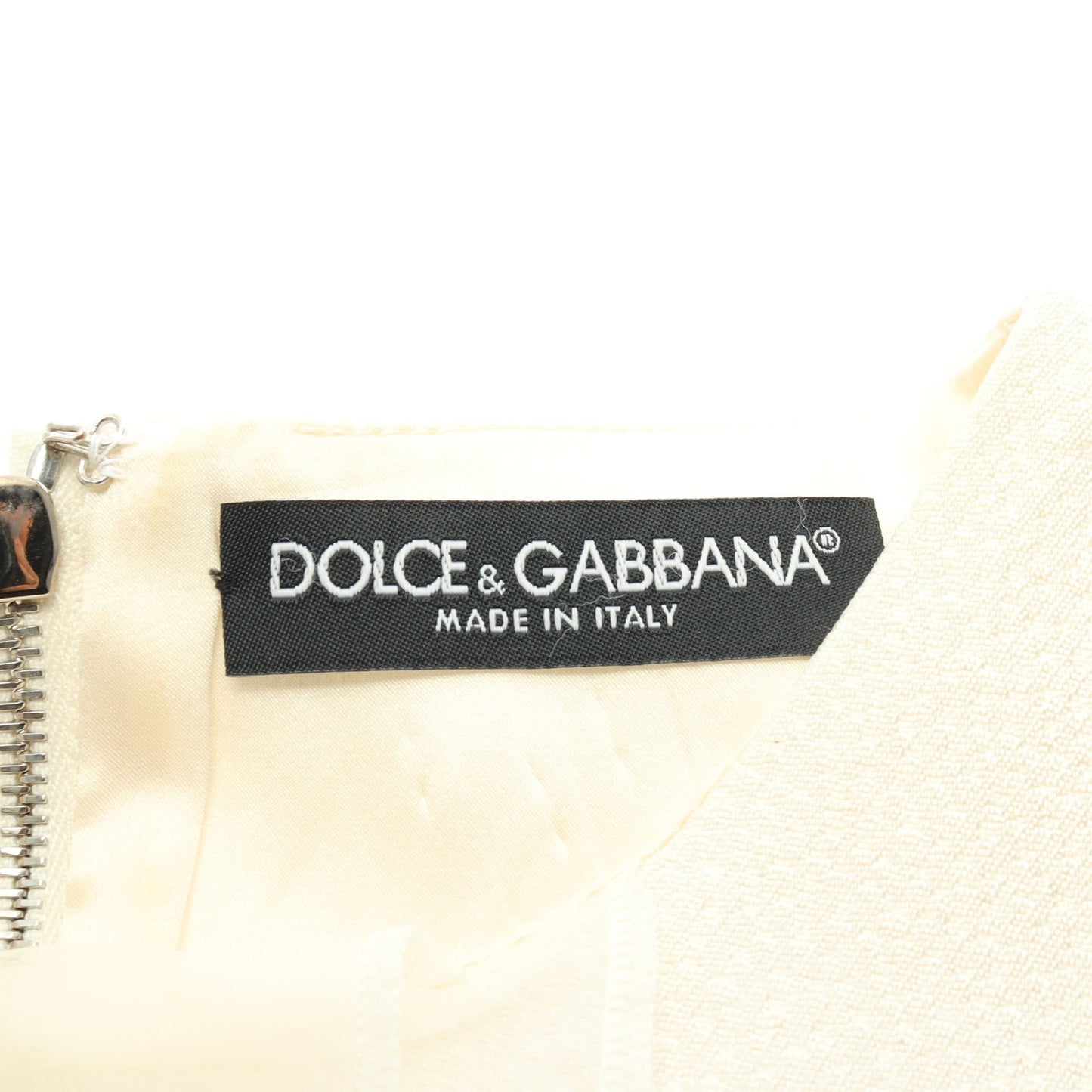 ワンピース ノースリーブ シルク アイボリー フリル ドルチェアンドガッバーナ ワンピース DOLCE&GABBANA