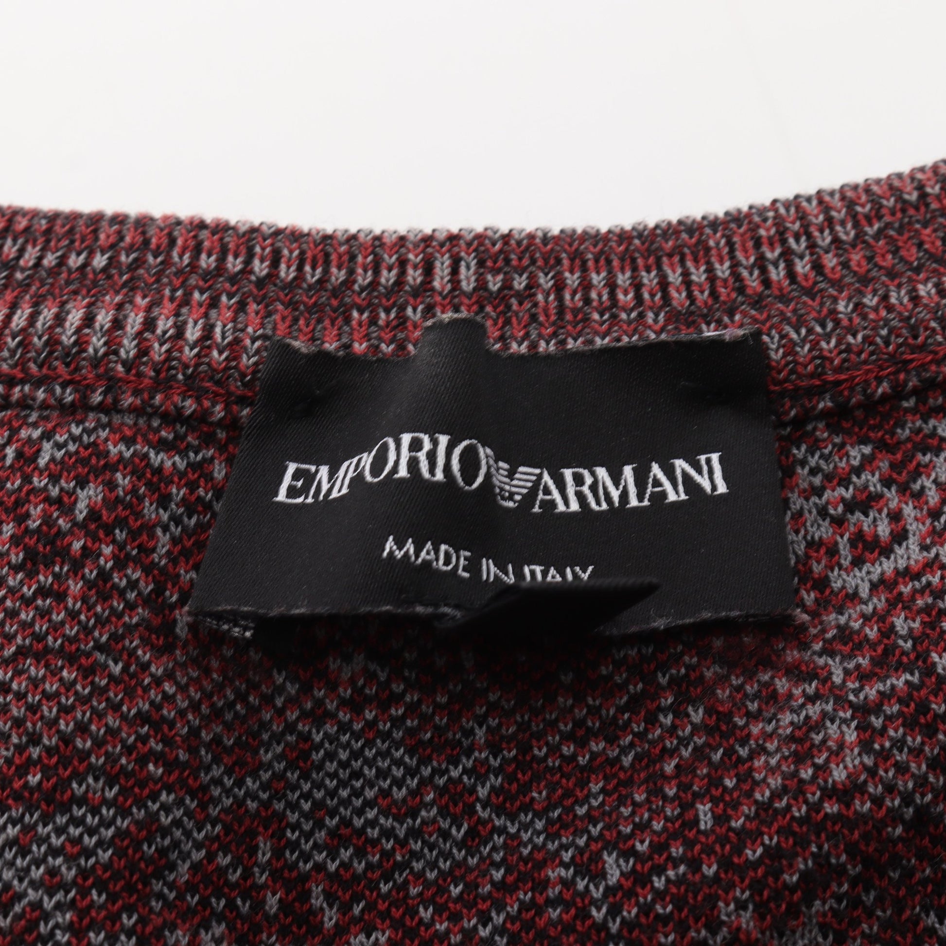 ニット 半袖 コットン モダール レッド マルチカラー エンポリオアルマーニ トップス EMPORIO ARMANI