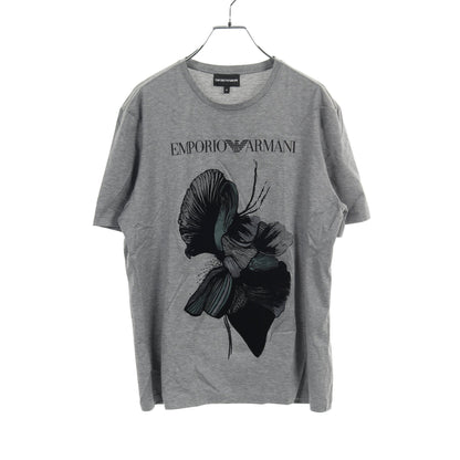 Tシャツ フロッキープリント コットン グレー マルチカラー エンポリオアルマーニ トップス EMPORIO ARMANI