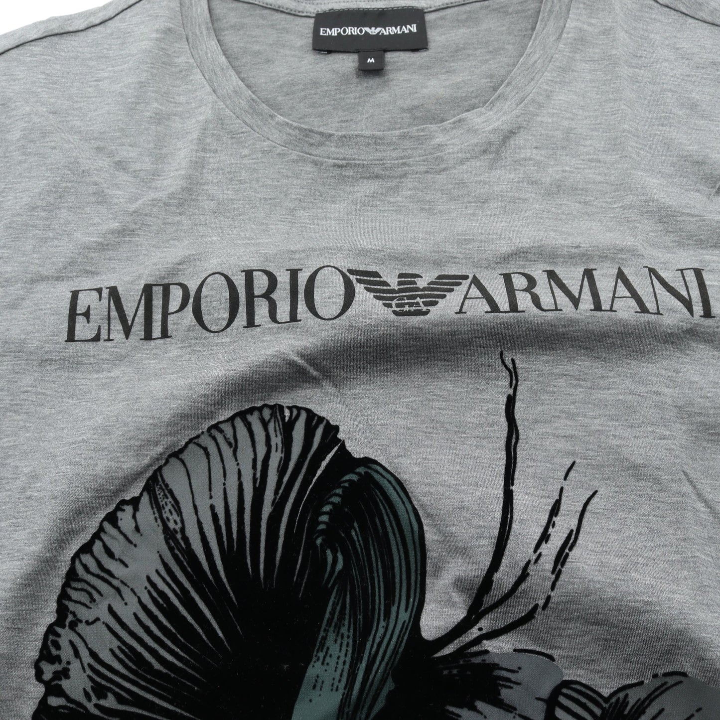 Tシャツ フロッキープリント コットン グレー マルチカラー エンポリオアルマーニ トップス EMPORIO ARMANI