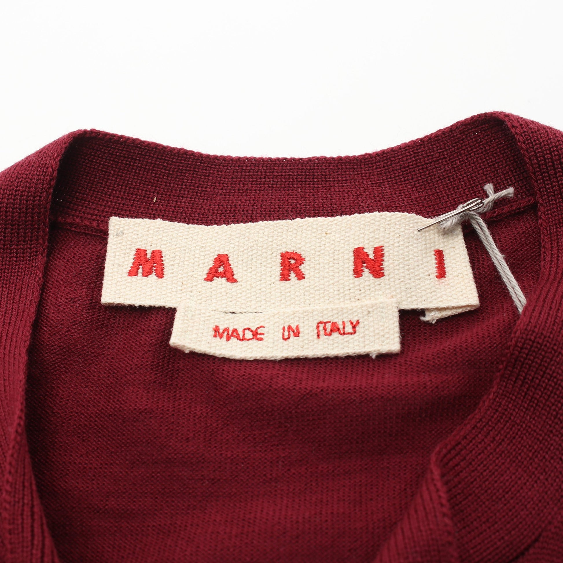 トップス ノースリーブ ウール カシミヤ バーガンディ ネイビー ニット リボン マルニ トップス MARNI