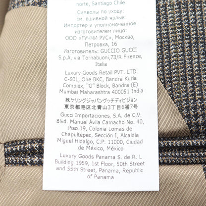 フォーマル ジャケット グレンチェック ウール グレー グッチ アウター GUCCI