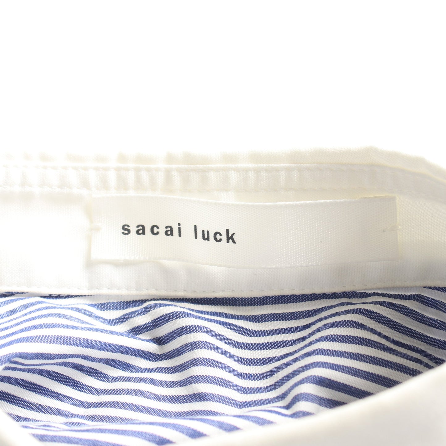 シャツ ストライプ コットン ホワイト ブルー サカイラック トップス sacai luck