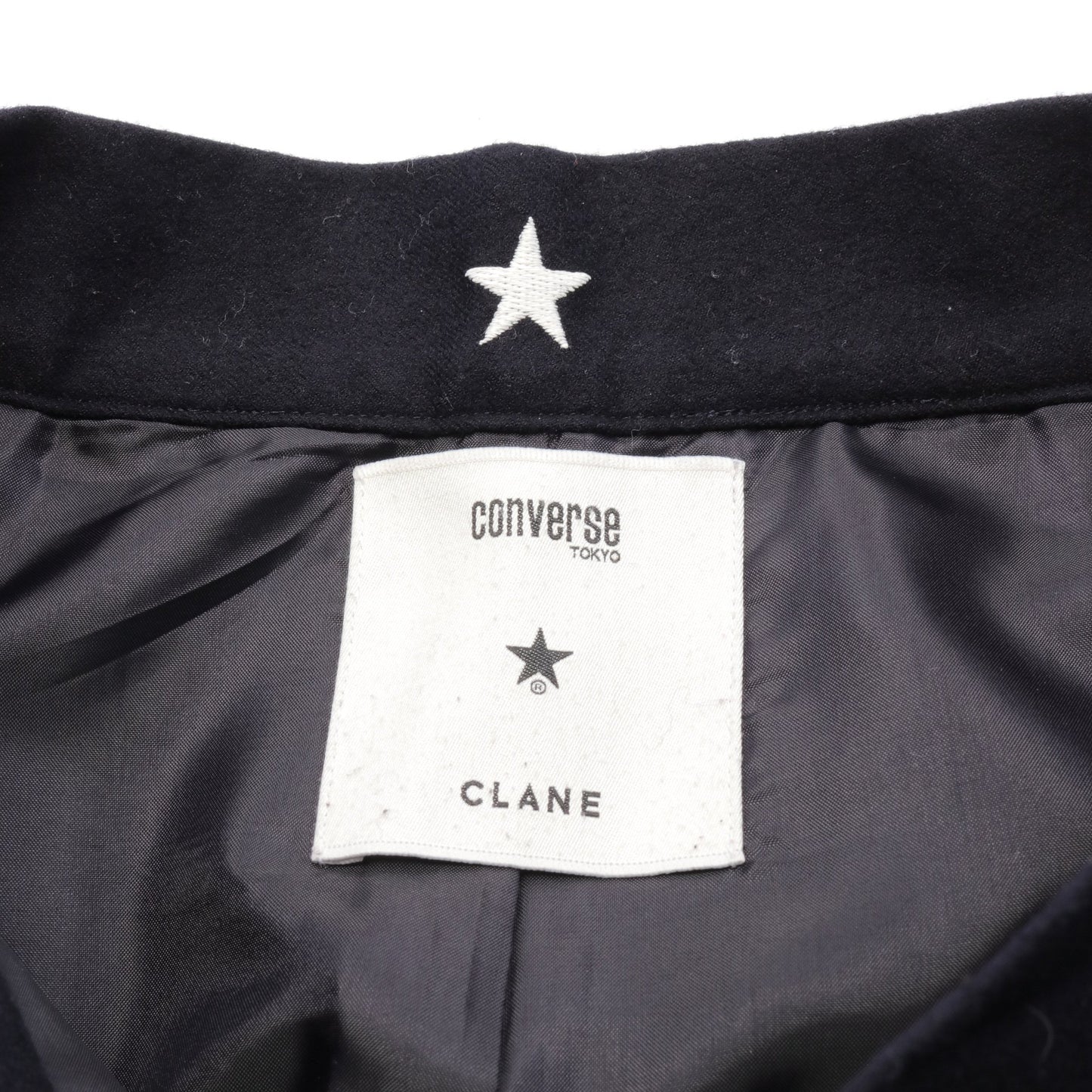 CLANE × CONVERSE TOKYO スカート ウール ダークネイビー レースアップモチーフ クラネ