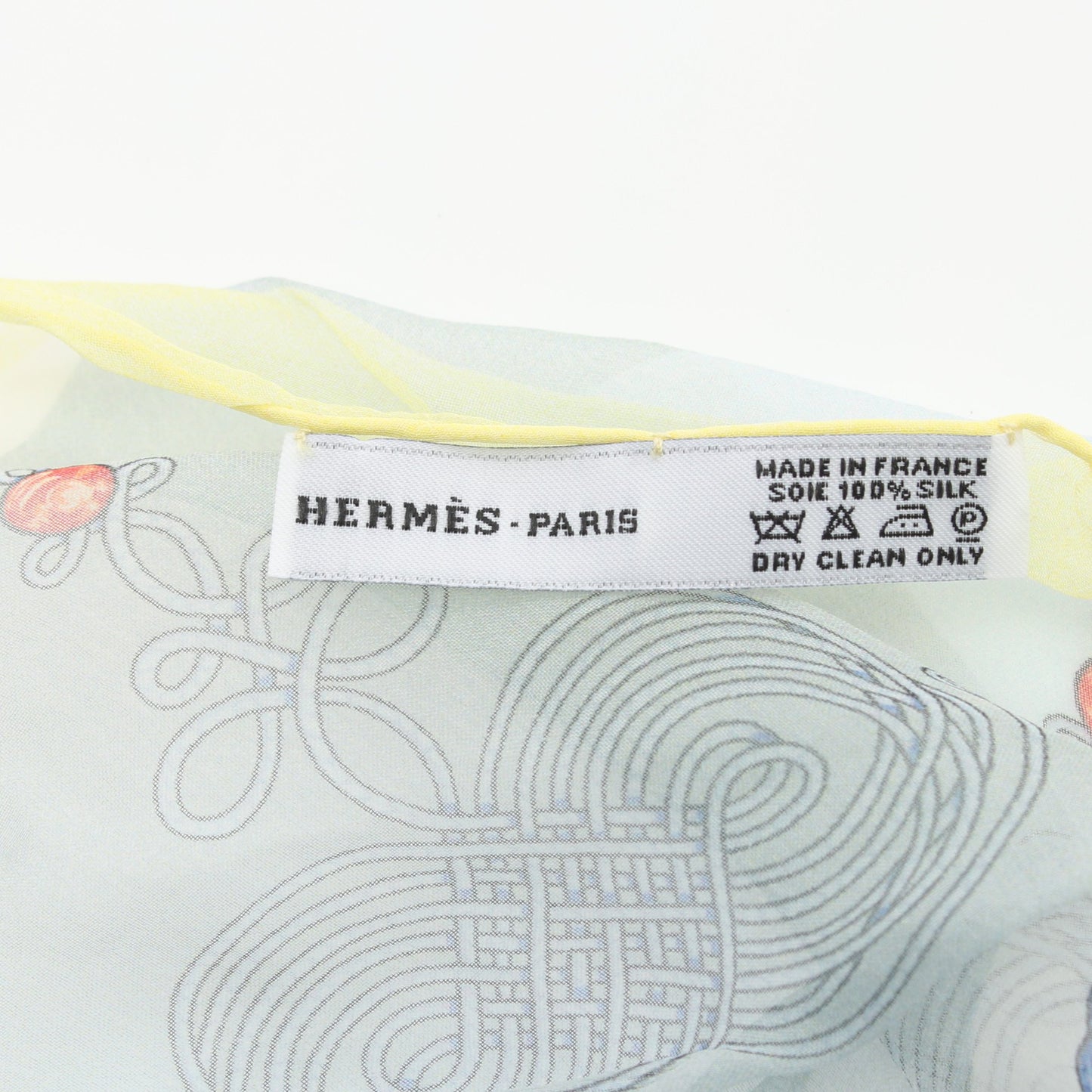 ストール 総柄 シルク ライトイエロー マルチカラー エルメス 財布・小物 HERMES