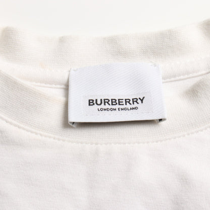 Tシャツ ビスコース シルク ホワイト バーバリー トップス BURBERRY