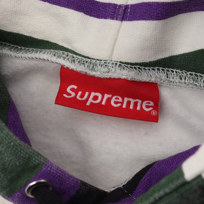 STRIPED HOODED SWEATSHIRT プルオーバーパーカー ボーダー コットン ホワイト マルチカラー 18SS シュプリーム トップス Supreme