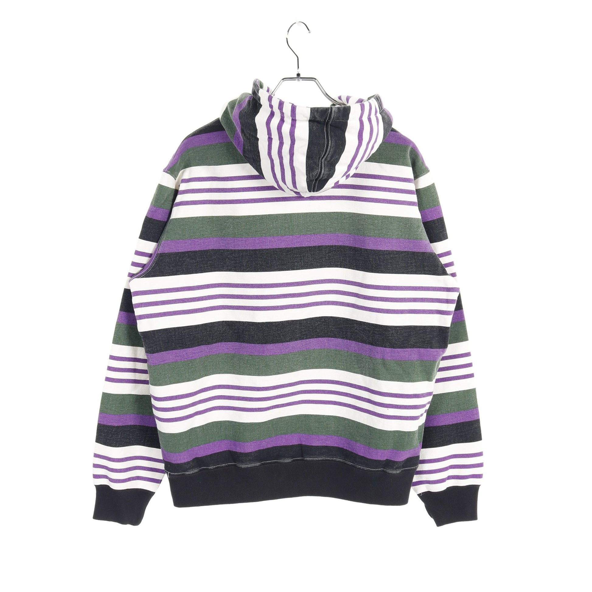 STRIPED HOODED SWEATSHIRT プルオーバーパーカー ボーダー コットン ホワイト マルチカラー 18SS シュプリーム トップス Supreme