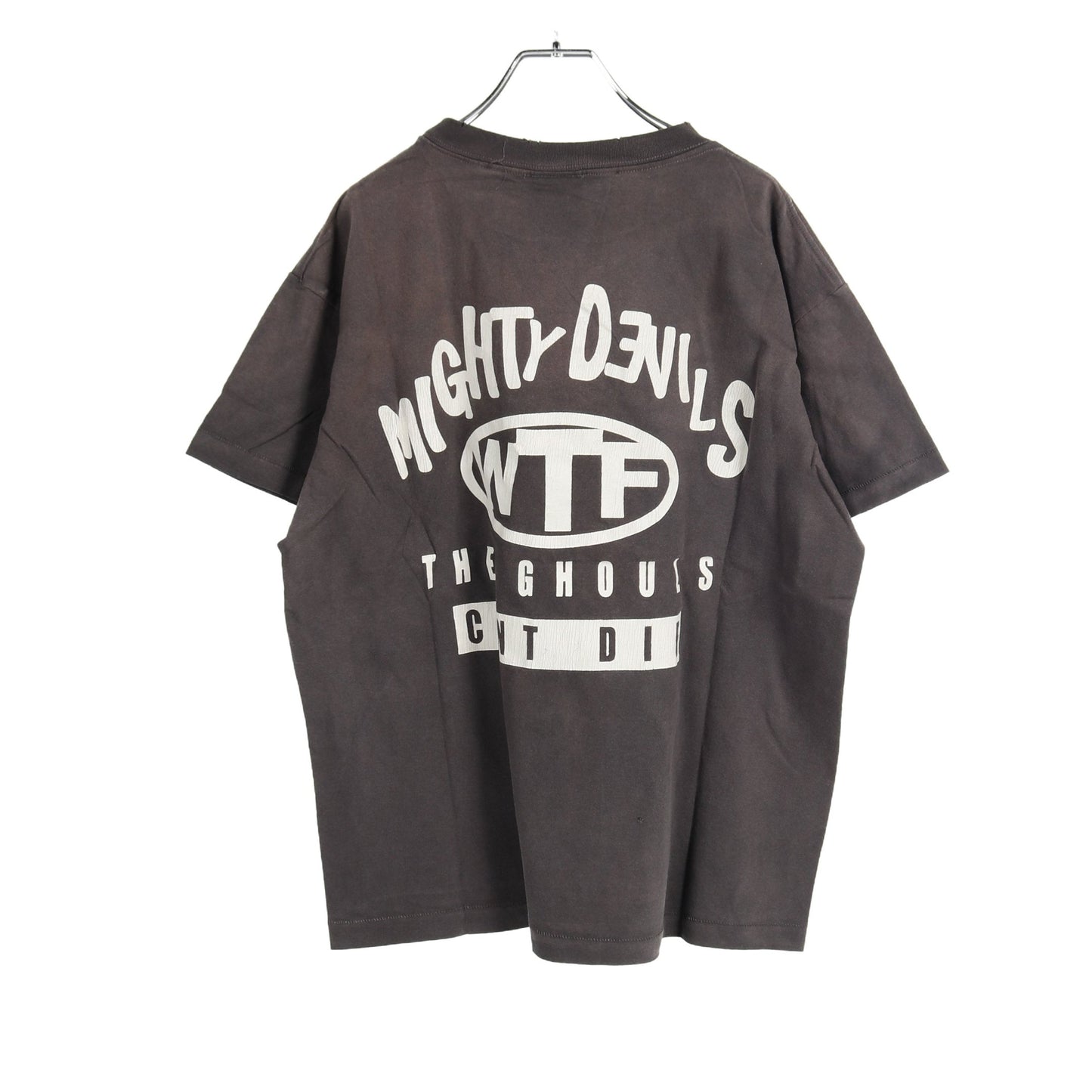 MIGHTY DEVILS Tシャツ コットン グレー ホワイト ダメージ加工 セント マイケル トップス SAINT MICHAEL