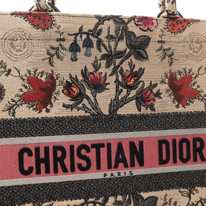 BOOK TOTE ブックトート ハンドバッグ トートバッグ エンブロイダリー キャンバス ベージュ マルチカラー クリスチャンディオール バッグ Christian Dior