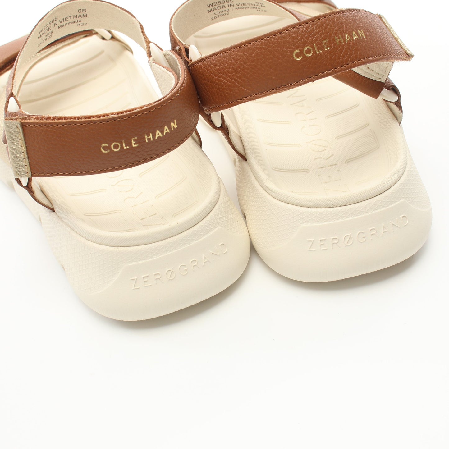 4.ZEROGRAND Strappy Sandal ゼログランド ストラッピー サンダル レザー ライトブラウン シャンパンゴールド コールハーン シューズ Cole Haan