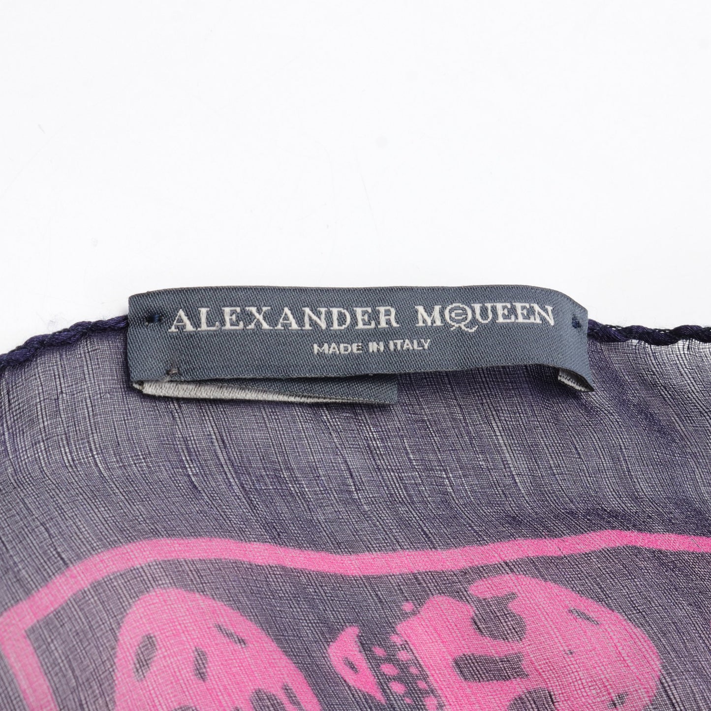 スカーフ シルク ネイビー ピンクパープル アレキサンダーマックイーン 財布・小物 ALEXANDER MCQUEEN