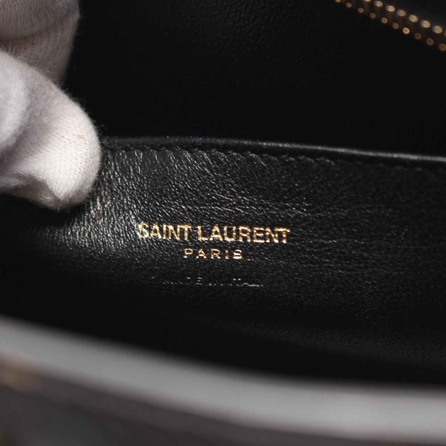 YSLライン ベイビー モノグラム カバス ハンドバッグ レザー ブラック サンローランパリ バッグ SAINT LAURENT PARIS