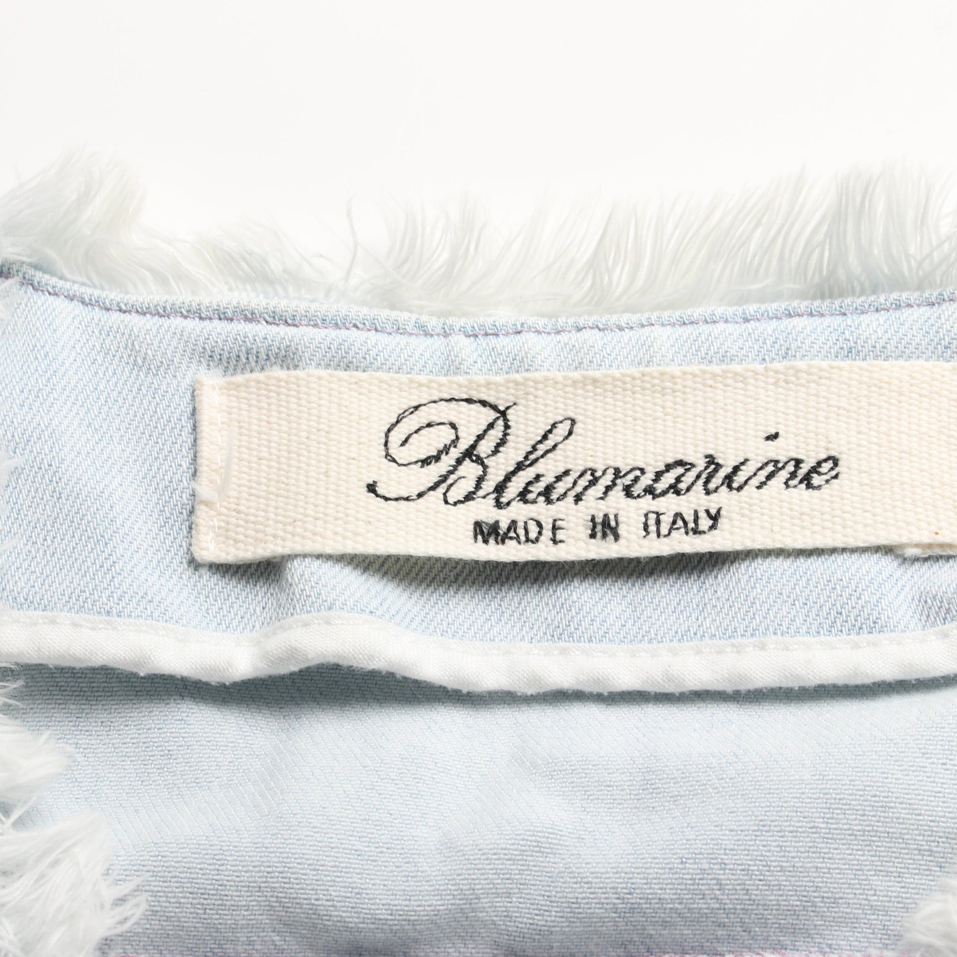 デニムジャケット ノーカラー コットン ライトブルー ブルマリン アウター Blumarine