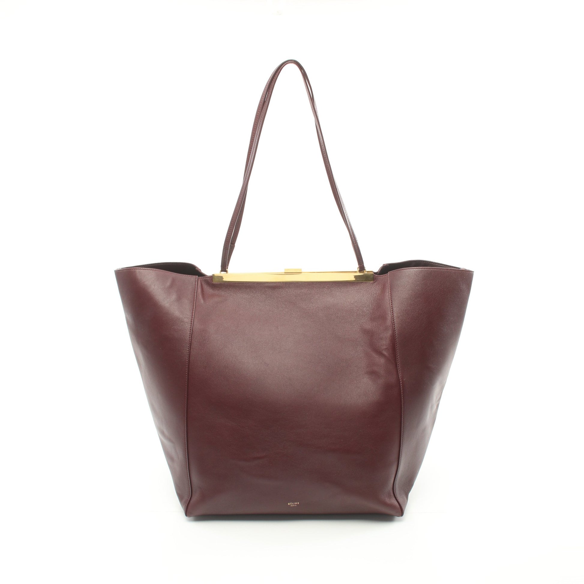 CABAS CLASP BAG ショルダーバッグ トートバッグ レザー ボルドー セリーヌ バッグ CELINE