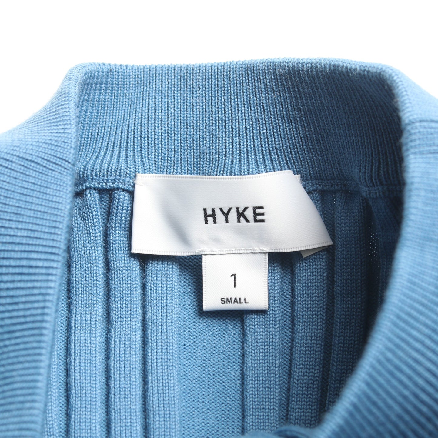 WIDE RIBBED SWEATER トップス クルーネック 長袖 ウール ブルー ハイク トップス HYKE