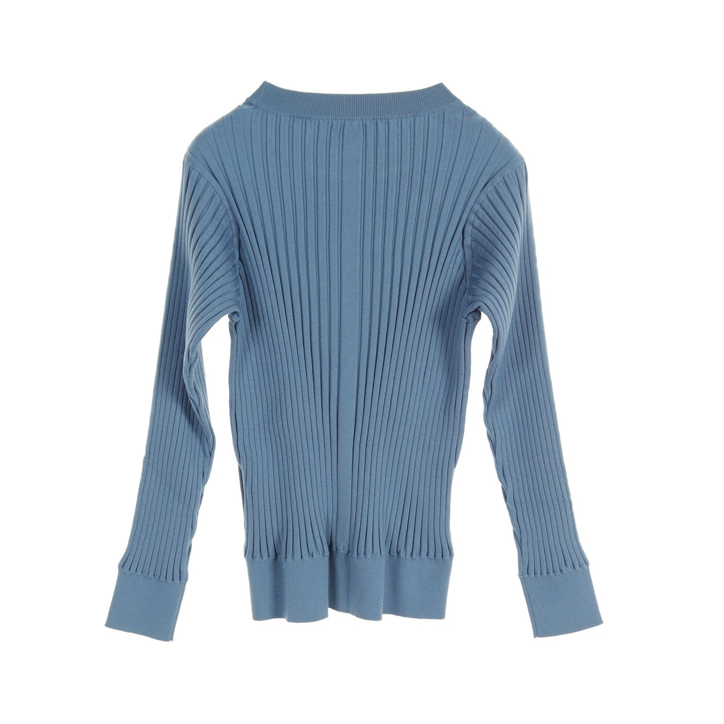 WIDE RIBBED SWEATER トップス クルーネック 長袖 ウール ブルー ハイク トップス HYKE