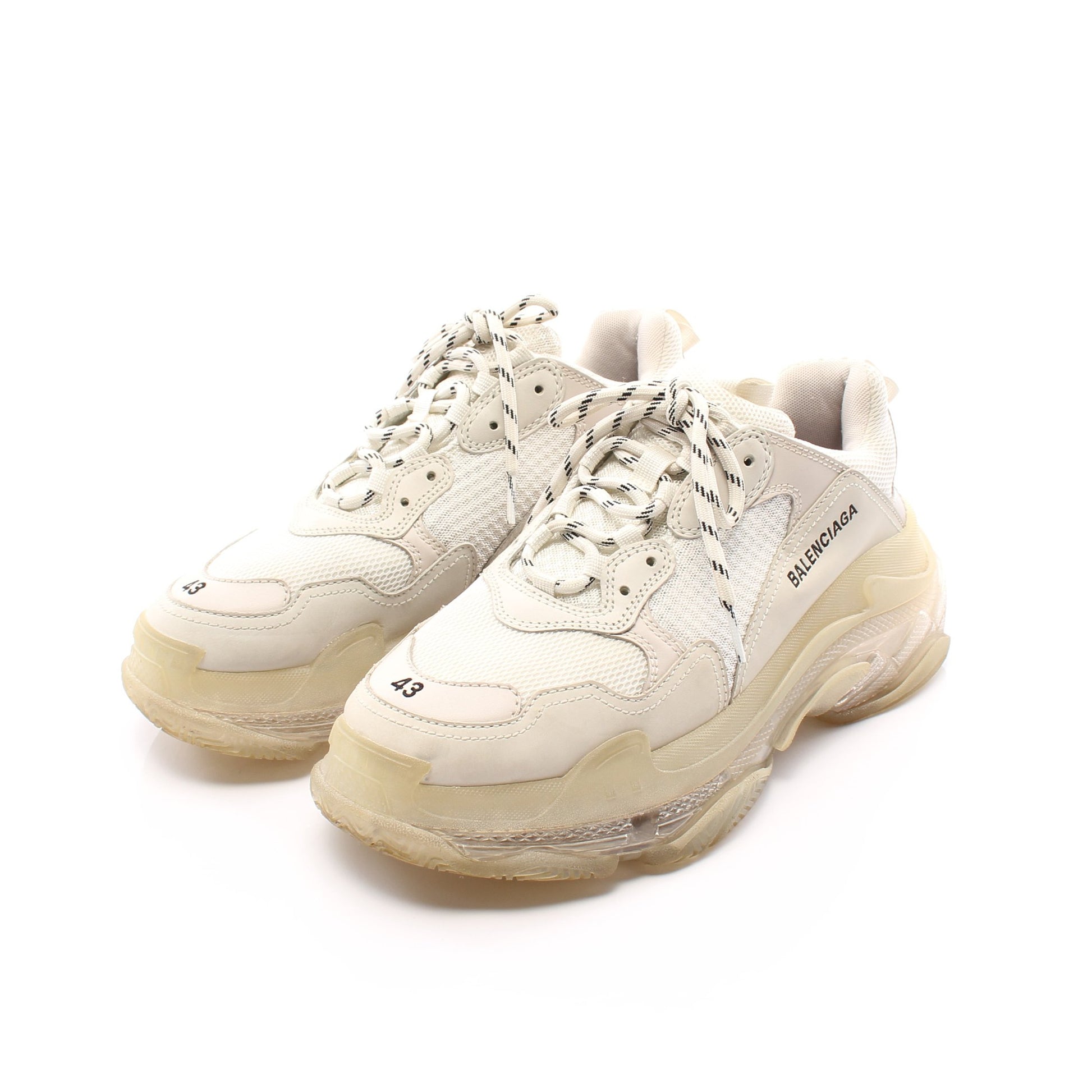 Triple S CLEAR SOLE トリプルS スニーカー ファブリック レザー ホワイト メッシュ クリアソール バレンシアガ シューズ BALENCIAGA