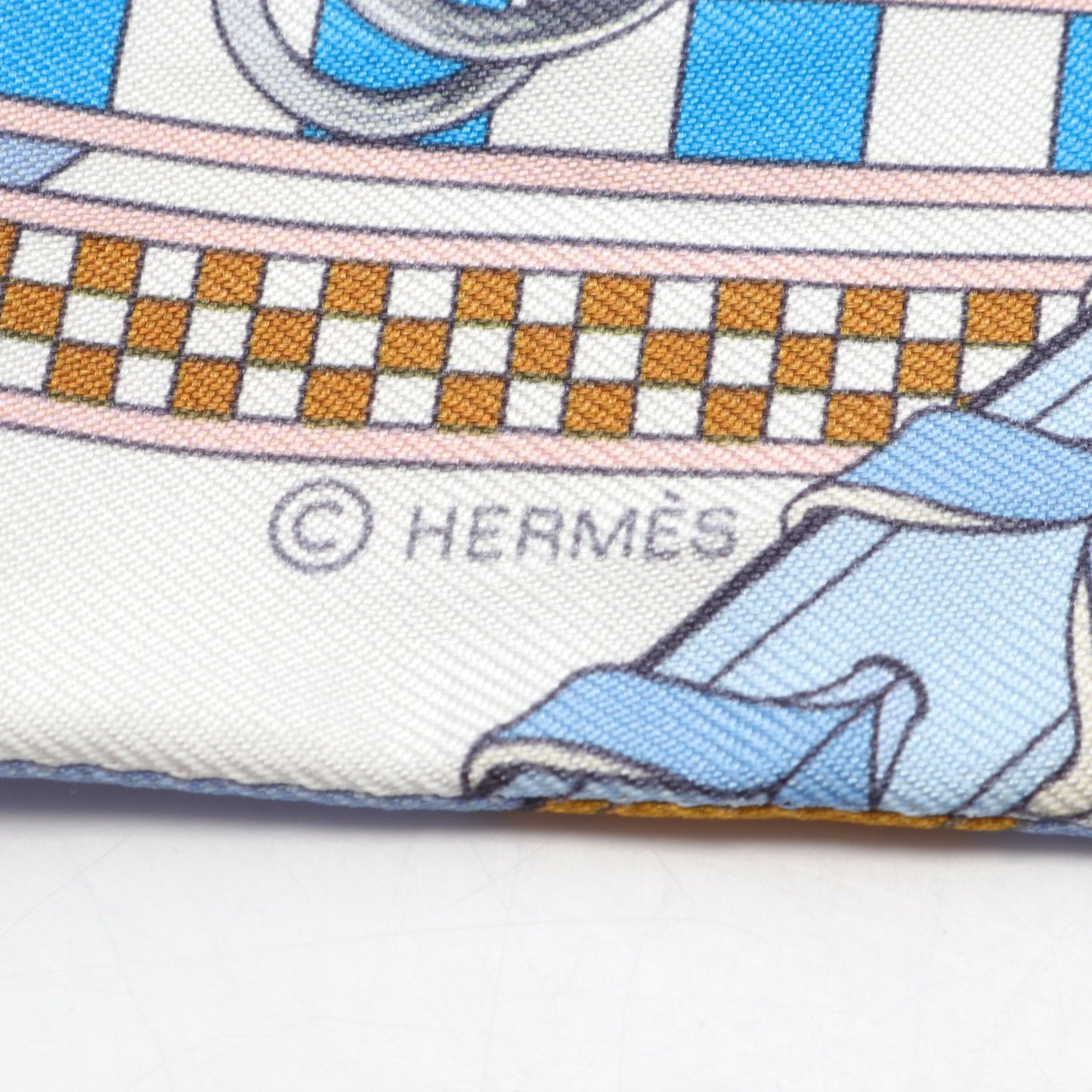 ツイリー BRIDES ET GRIS GRIS リボン スカーフ シルク ブルー アイボリー マルチカラー エルメス 財布・小物 HERMES