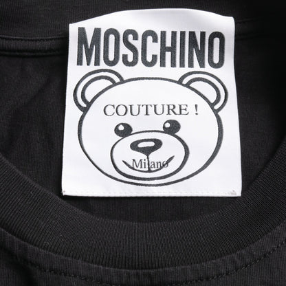 TEDDY BEAR EMBROIDERY Tシャツ 刺繍 コットン ブラック モスキーノ トップス MOSCHINO