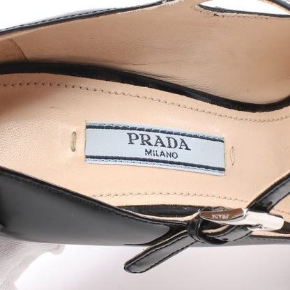 ストラップ パンプス エナメルレザー ブラック プラダ シューズ PRADA