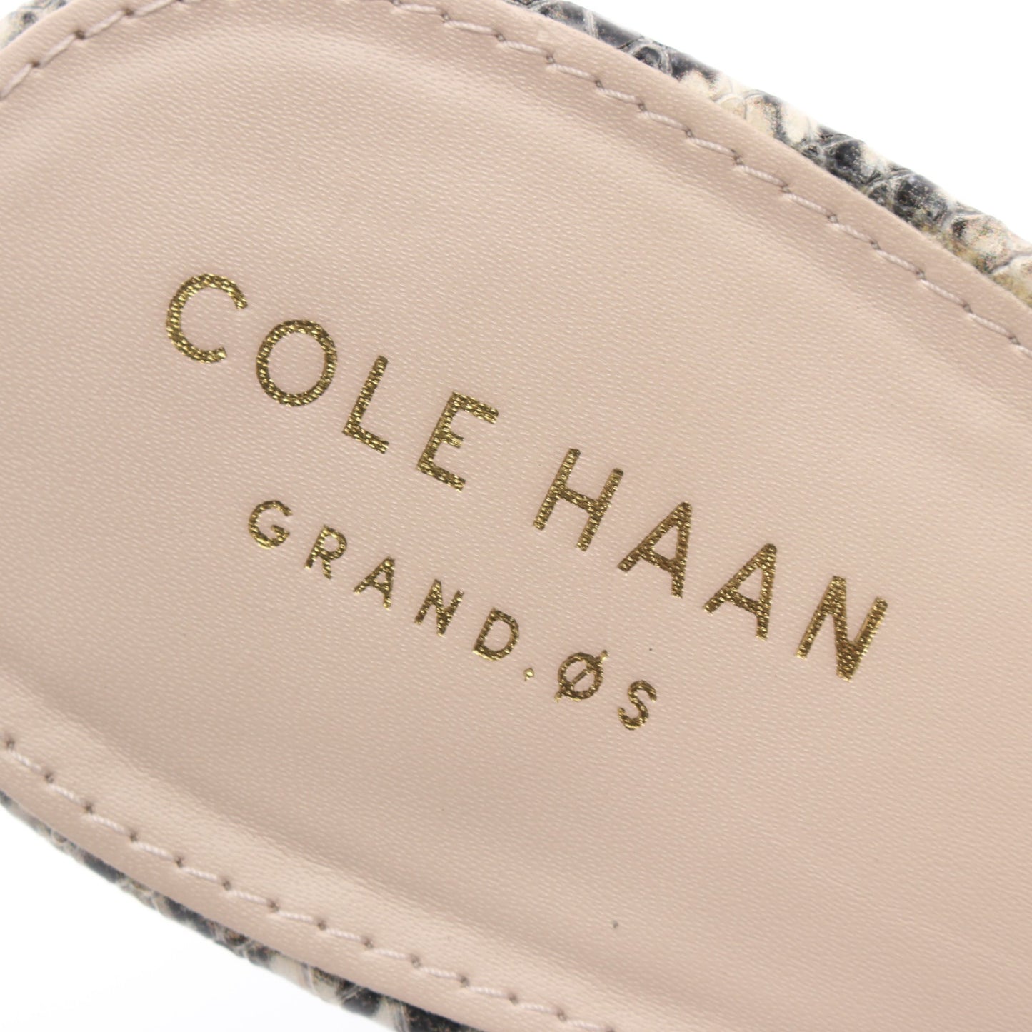 パイパー ミュール サンダル レザー ライトベージュ ブラック パイソン型押し コールハーン シューズ Cole Haan