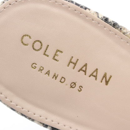 パイパー ミュール サンダル レザー ライトベージュ ブラック パイソン型押し コールハーン シューズ Cole Haan