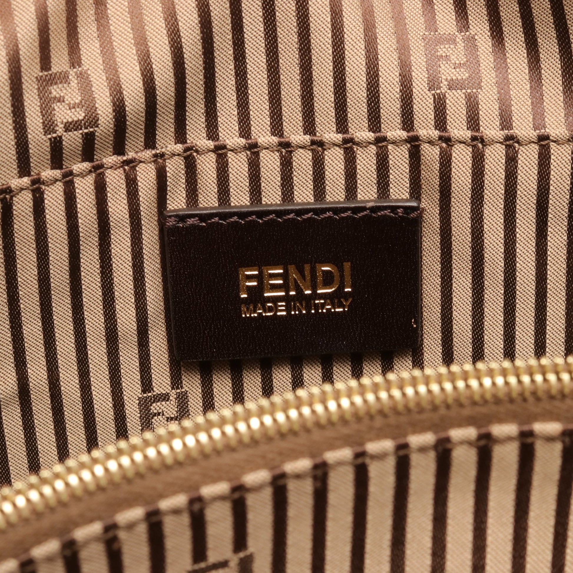 カメレオン ミニ ハンドバッグ レザー ベージュ ブラウン 2WAY フェンディ バッグ FENDI