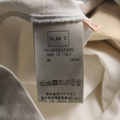 ロングスリーブ Tシャツ クルーネック コットン ホワイト マルチカラー プランシー トップス PLAN C