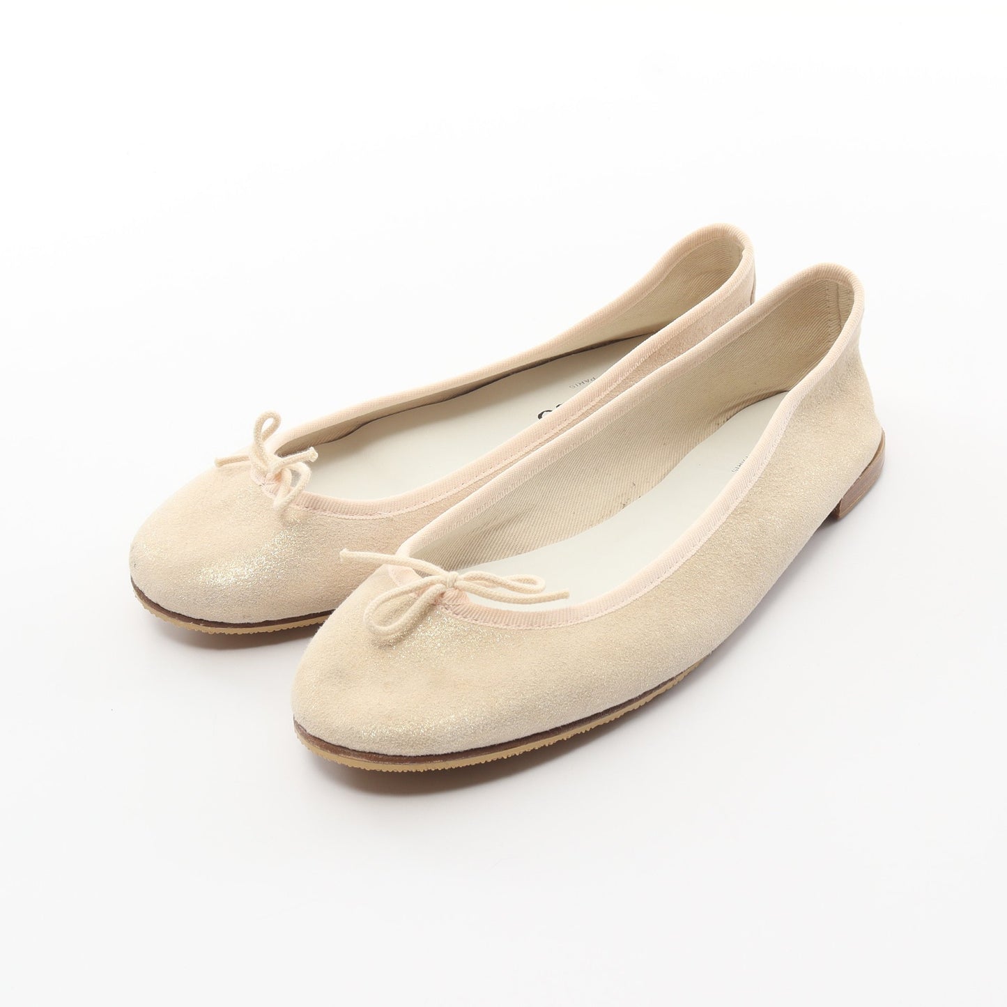 フラットシューズ ラメ スエード ライトベージュ レペット シューズ Repetto