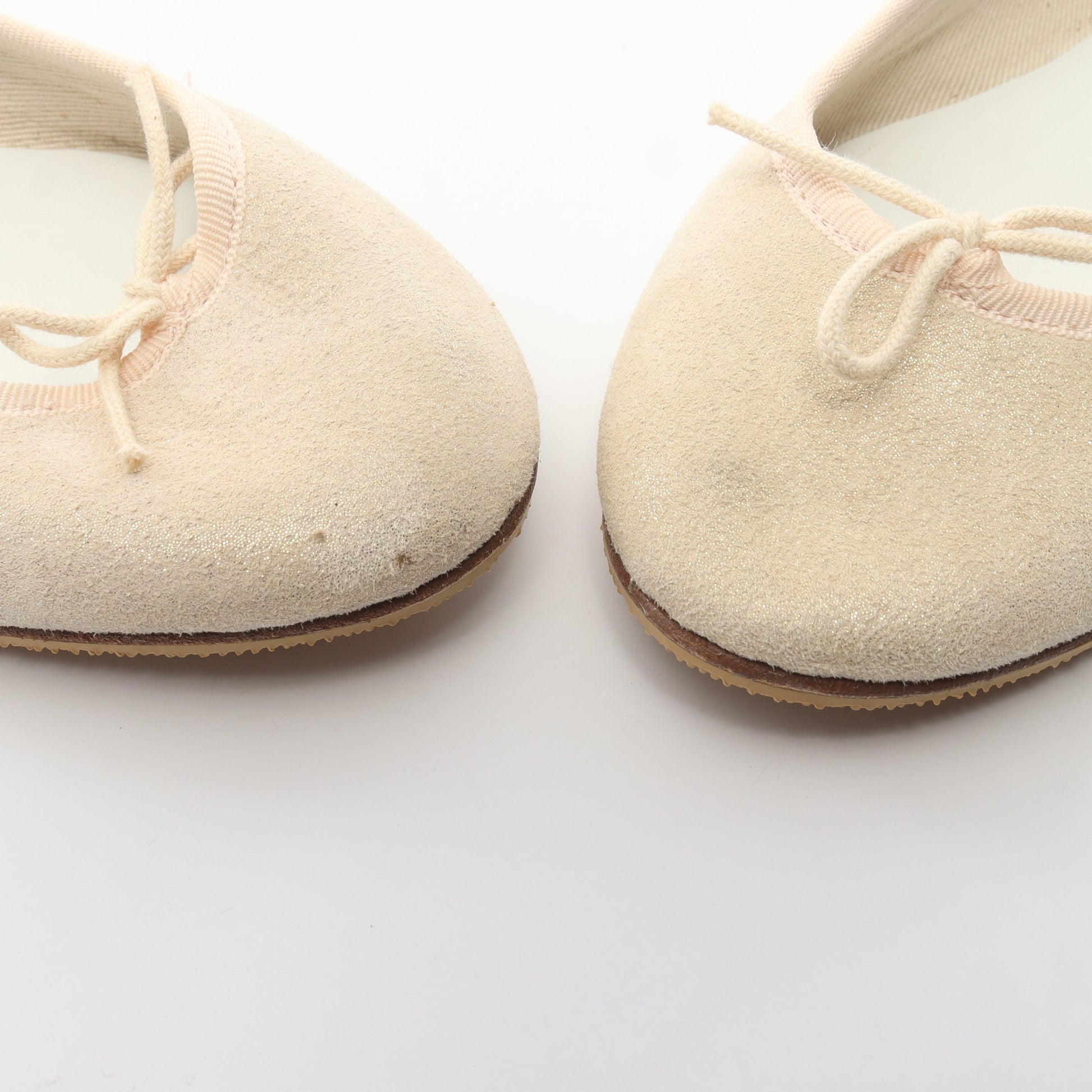 フラットシューズ ラメ スエード ライトベージュ レペット シューズ Repetto