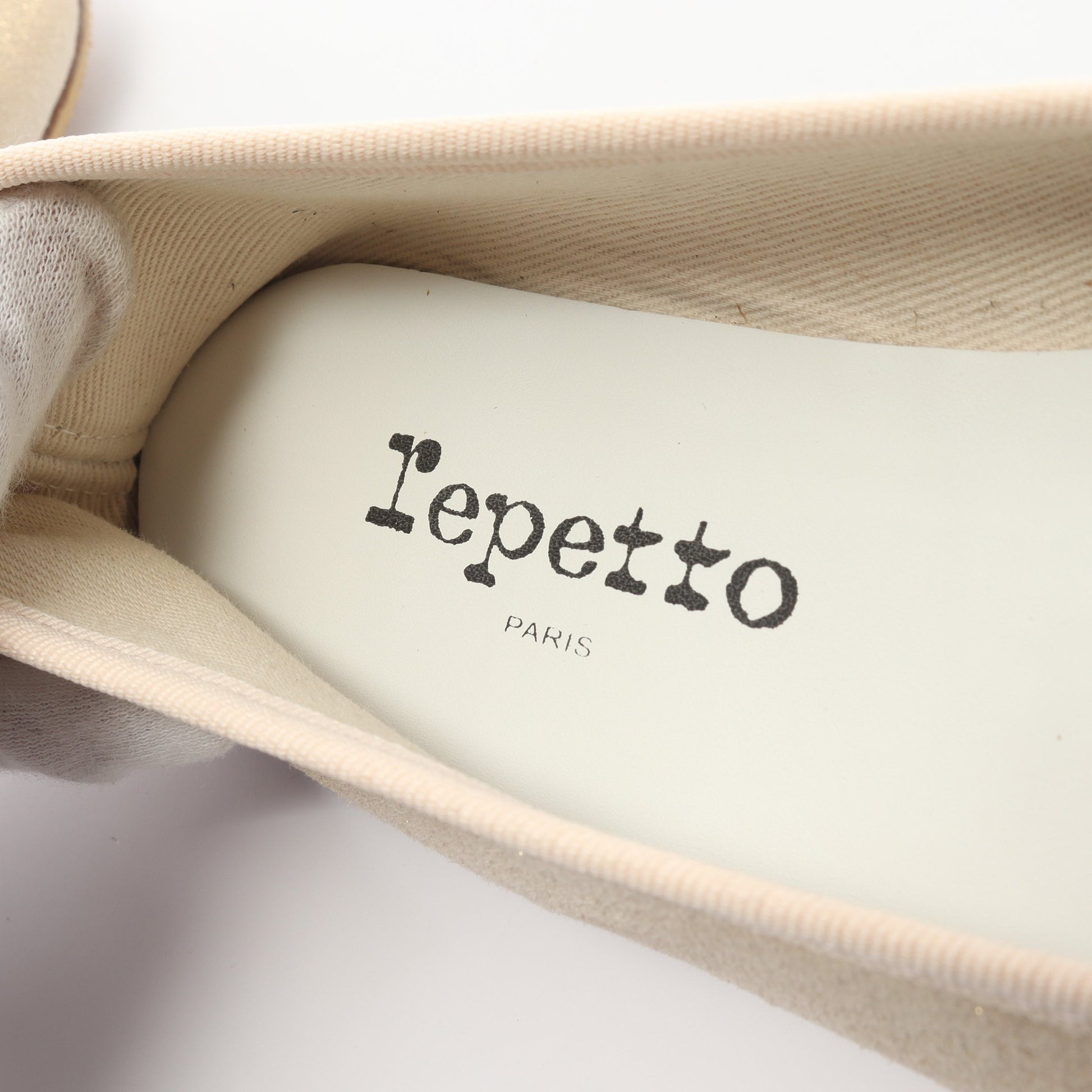 フラットシューズ ラメ スエード ライトベージュ レペット シューズ Repetto