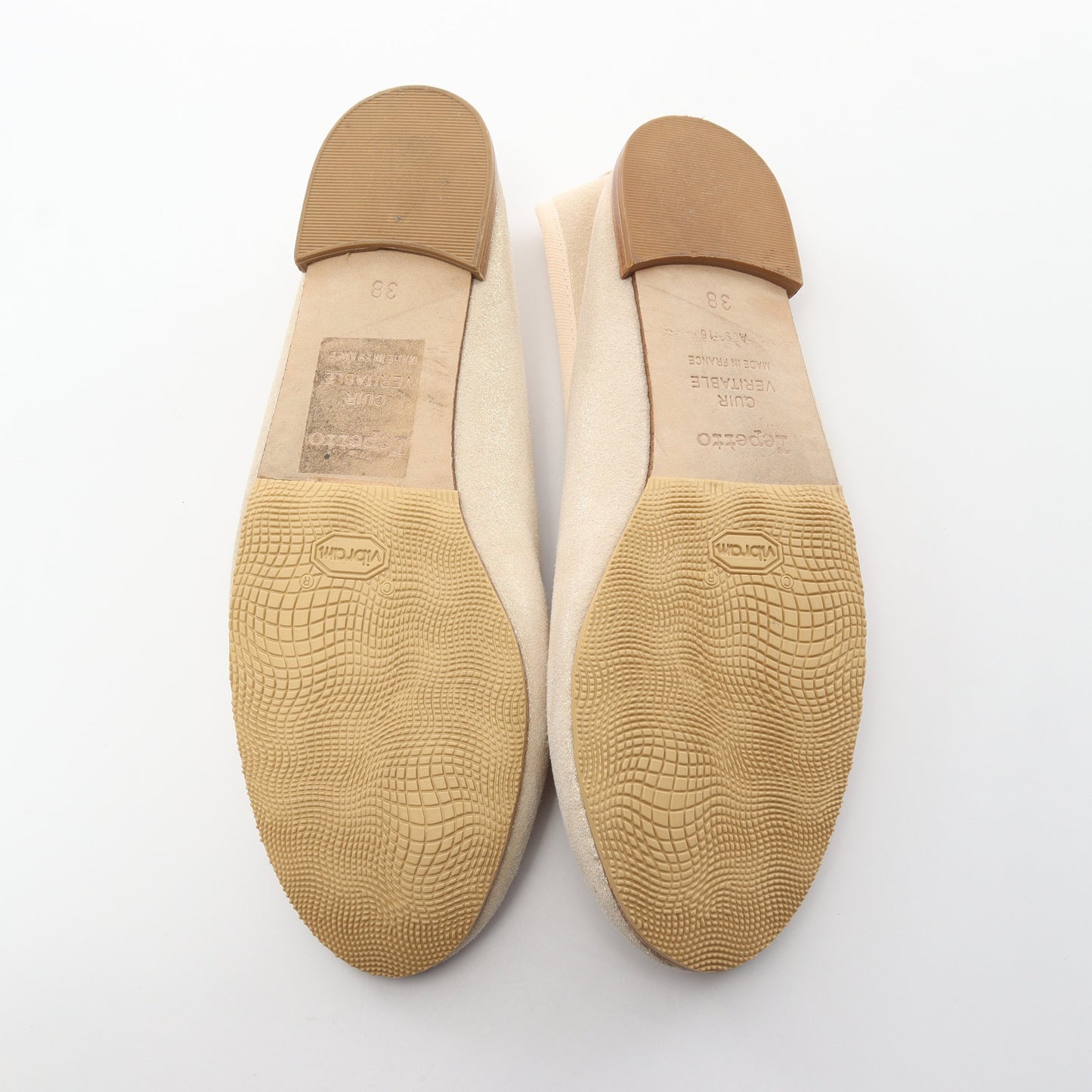 フラットシューズ ラメ スエード ライトベージュ レペット シューズ Repetto