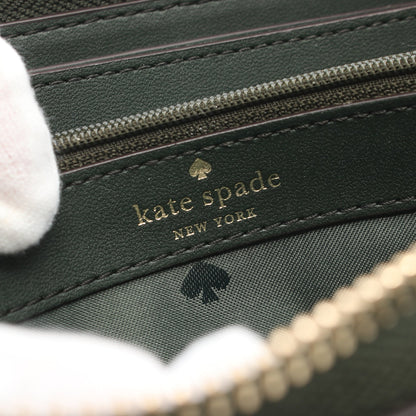 pebbled wallet ラウンドファスナー長財布 レザー ダークグリーン ケイトスペード 財布・小物 kate spade