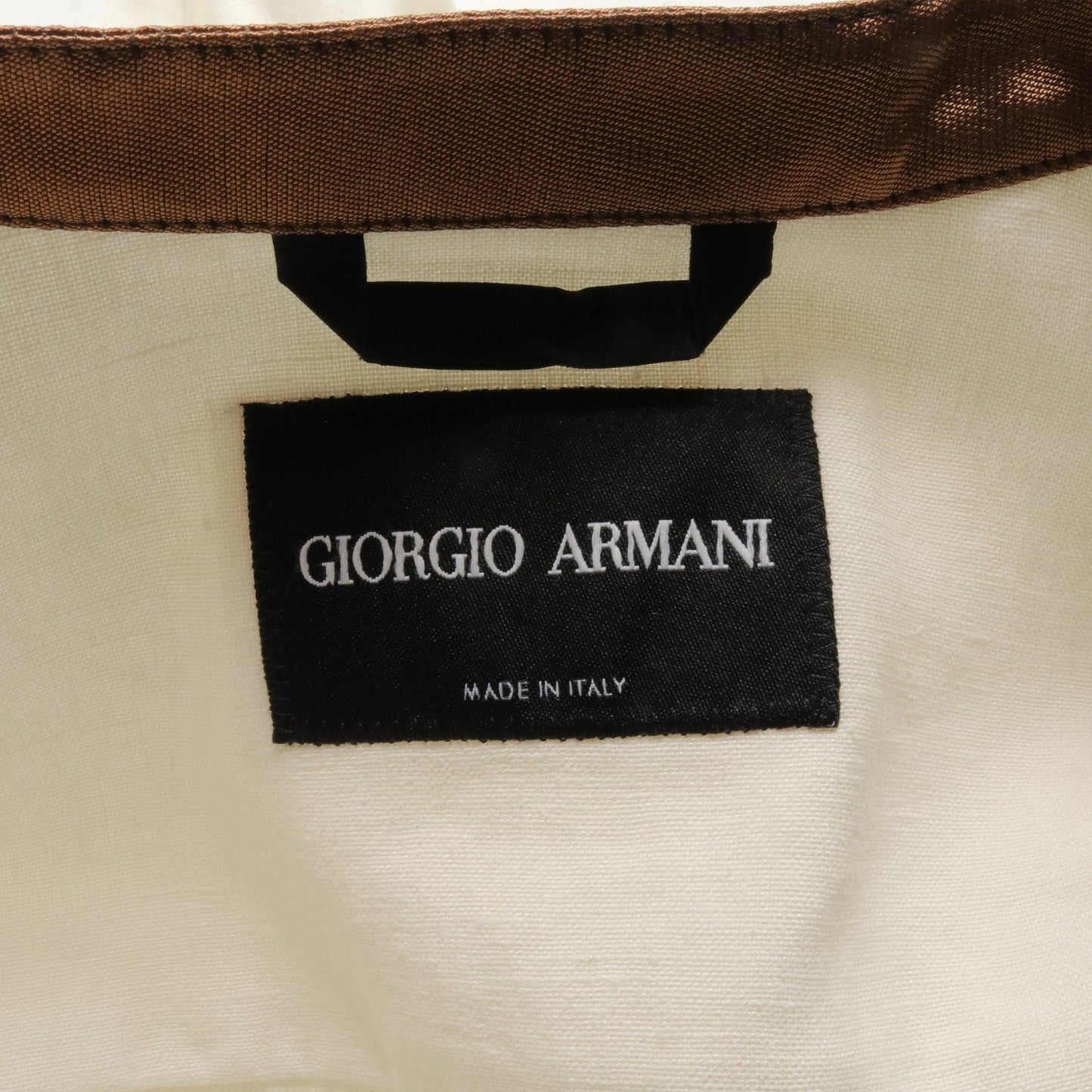 ジャケット リネン ホワイト ブラウン ジョルジオアルマーニ アウター GIORGIO ARMANI